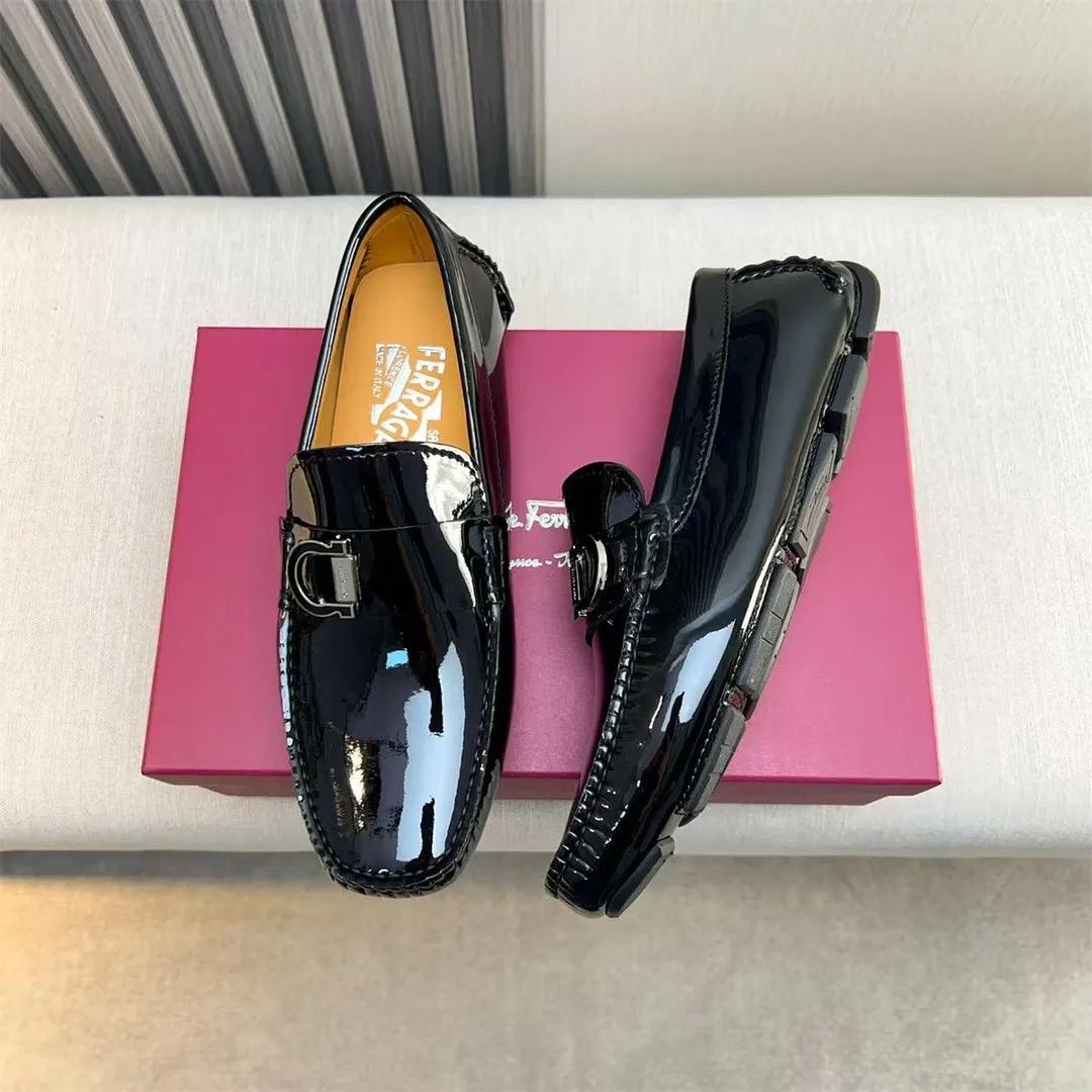 Men's shoes 💰560 Ferragamo new high-end quality 🔥 black cowhide ➕ cowhide lining size 38-45